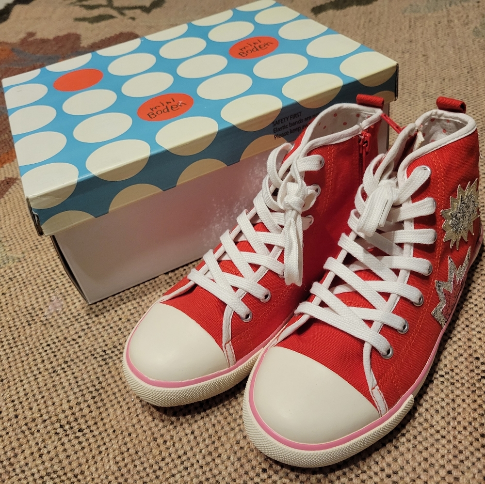 Mini Boden girls Sneakers Shoes “Summer Poppy” Size US 3 EU 35 NEW